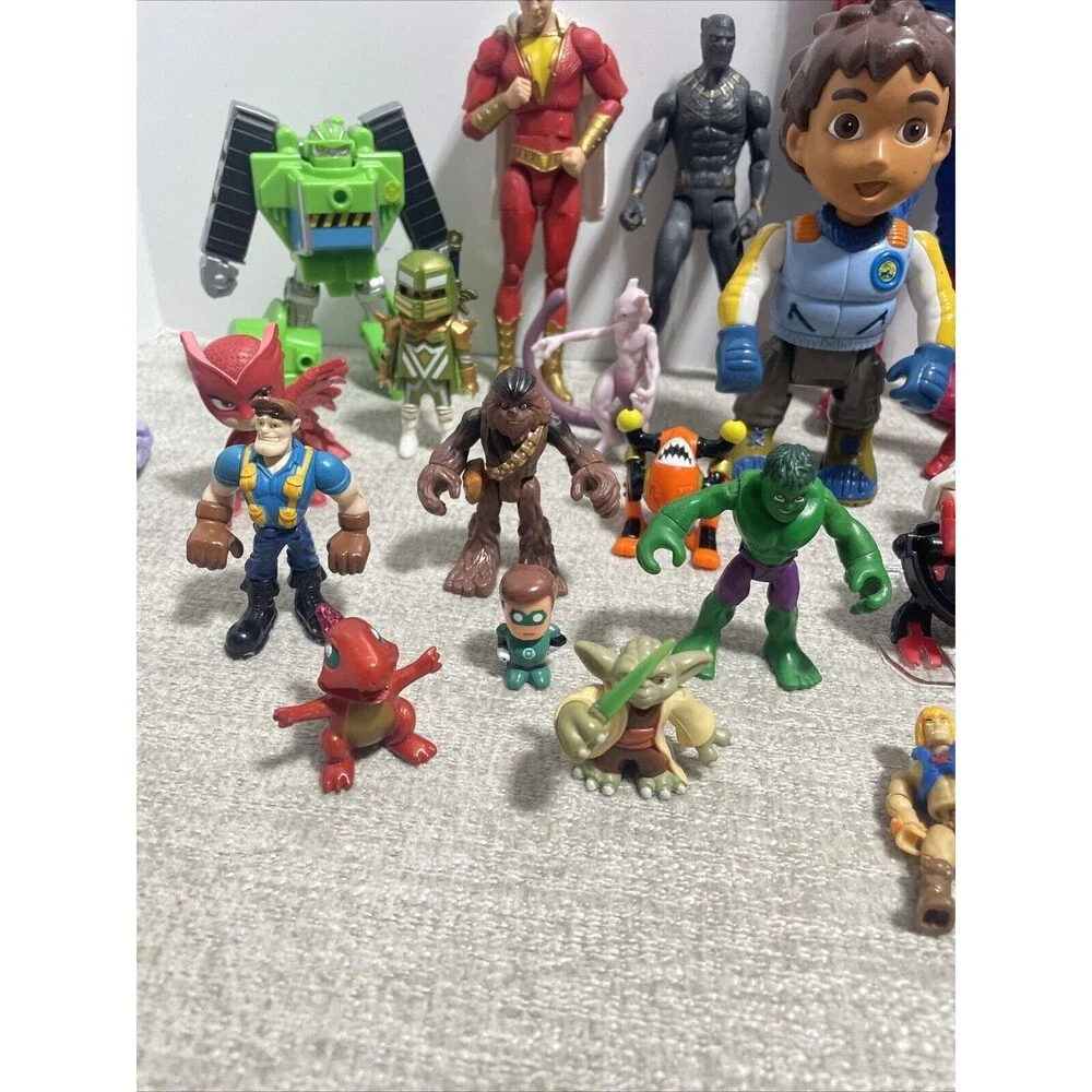 Mixed Action Figure Lot Vintage and Modern Random Marvel DC Starwars Transformer